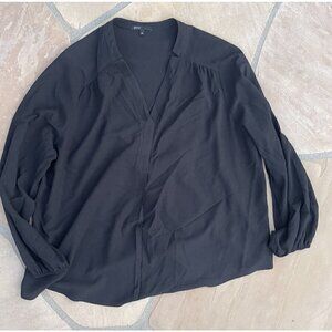 GIBSON Black Long Sleeve V-Neck Top Shirt Blouse Size 3X Plus